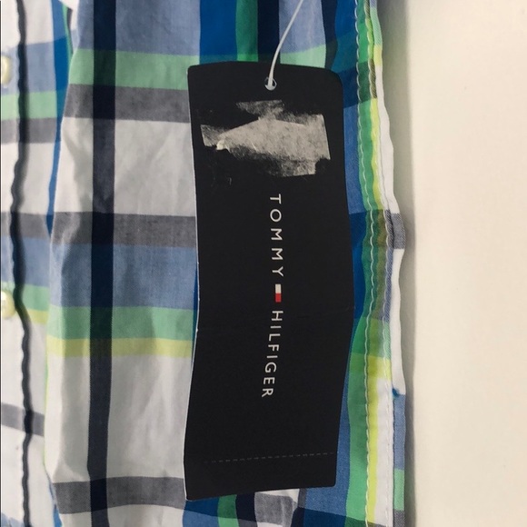 Tommy Hilfiger Boys Plaid Short Sleeve Shirt - Picture 4 of 5